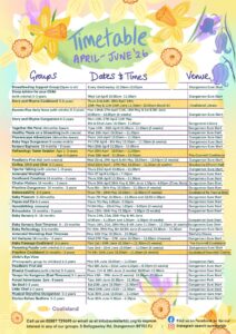 Timetable April - June 2026